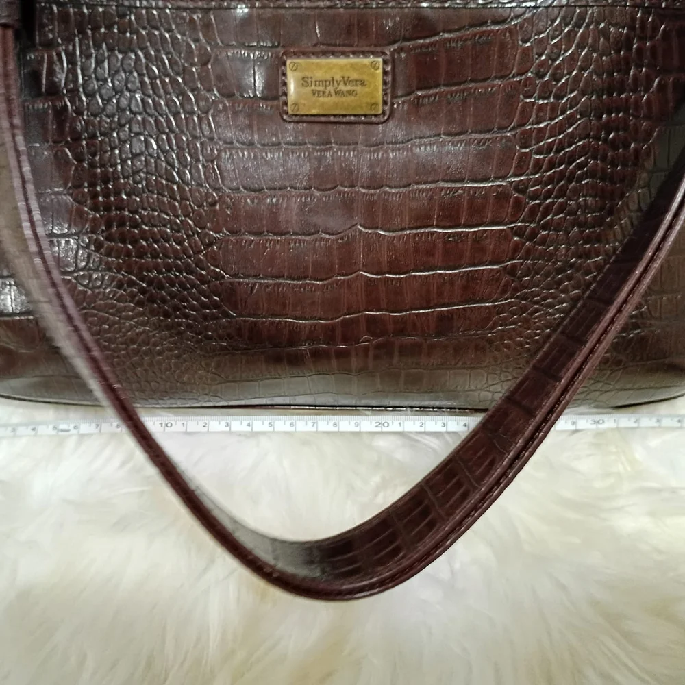 Simply Vera Vera Wang Chocolate Crocodile Shoulder Bag